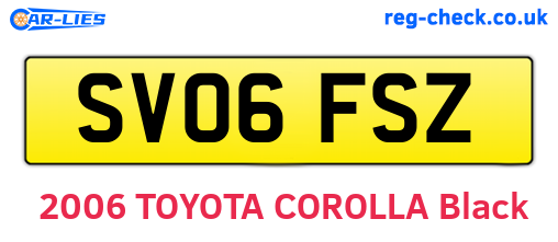 SV06FSZ are the vehicle registration plates.