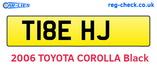 T18EHJ are the vehicle registration plates.