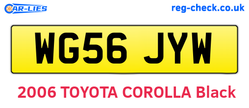 WG56JYW are the vehicle registration plates.
