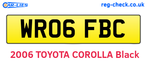 WR06FBC are the vehicle registration plates.