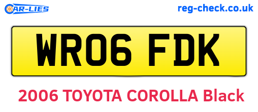 WR06FDK are the vehicle registration plates.