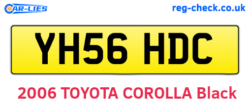 YH56HDC are the vehicle registration plates.