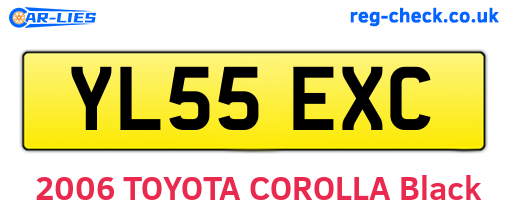 YL55EXC are the vehicle registration plates.