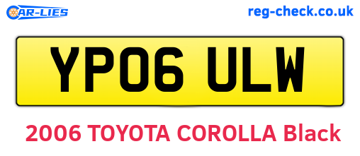 YP06ULW are the vehicle registration plates.