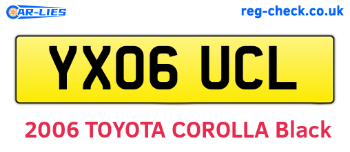 YX06UCL are the vehicle registration plates.