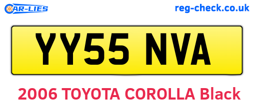 YY55NVA are the vehicle registration plates.