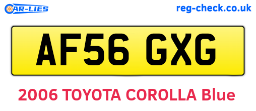 AF56GXG are the vehicle registration plates.