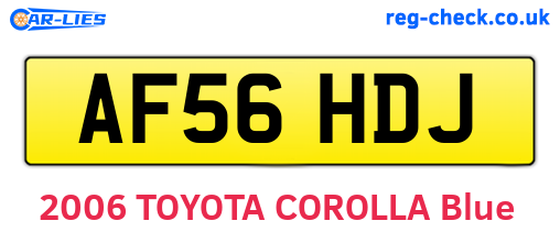 AF56HDJ are the vehicle registration plates.