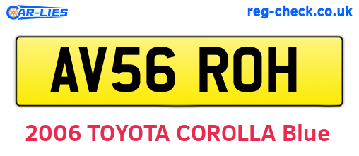 AV56ROH are the vehicle registration plates.