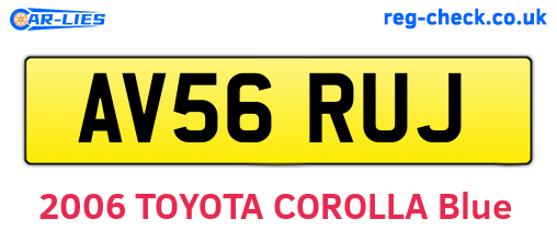 AV56RUJ are the vehicle registration plates.