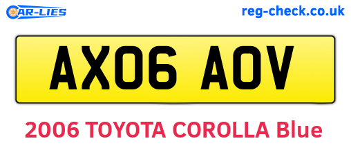 AX06AOV are the vehicle registration plates.