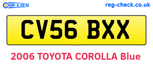 CV56BXX are the vehicle registration plates.
