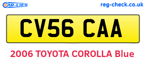 CV56CAA are the vehicle registration plates.