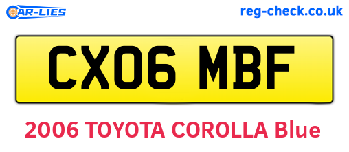 CX06MBF are the vehicle registration plates.