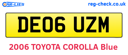 DE06UZM are the vehicle registration plates.
