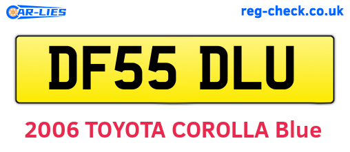 DF55DLU are the vehicle registration plates.
