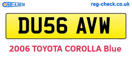 DU56AVW are the vehicle registration plates.