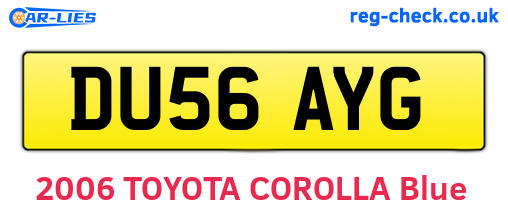 DU56AYG are the vehicle registration plates.
