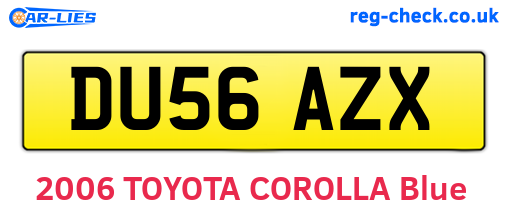 DU56AZX are the vehicle registration plates.