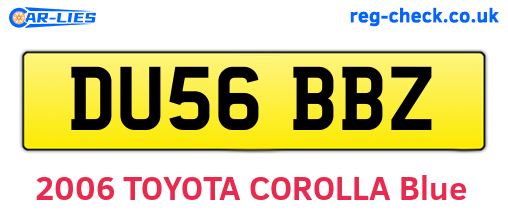DU56BBZ are the vehicle registration plates.