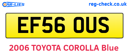 EF56OUS are the vehicle registration plates.