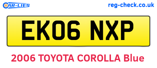 EK06NXP are the vehicle registration plates.