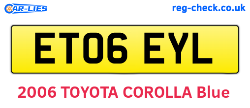 ET06EYL are the vehicle registration plates.