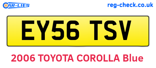 EY56TSV are the vehicle registration plates.