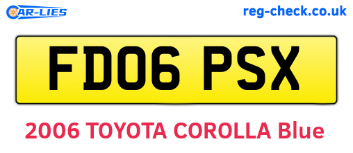 FD06PSX are the vehicle registration plates.