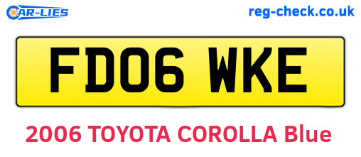 FD06WKE are the vehicle registration plates.