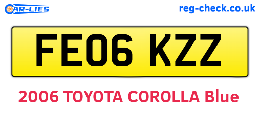 FE06KZZ are the vehicle registration plates.