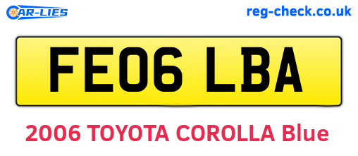 FE06LBA are the vehicle registration plates.