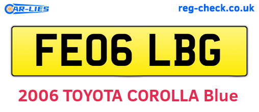 FE06LBG are the vehicle registration plates.