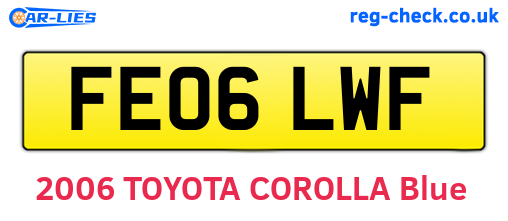 FE06LWF are the vehicle registration plates.