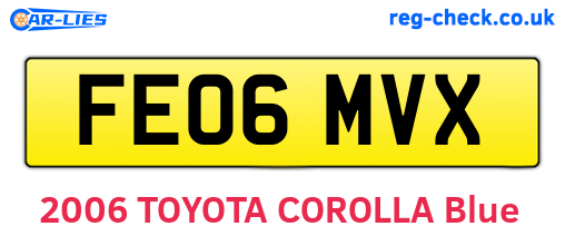 FE06MVX are the vehicle registration plates.