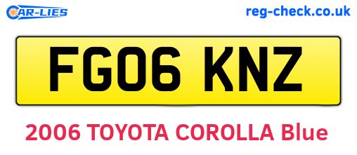 FG06KNZ are the vehicle registration plates.