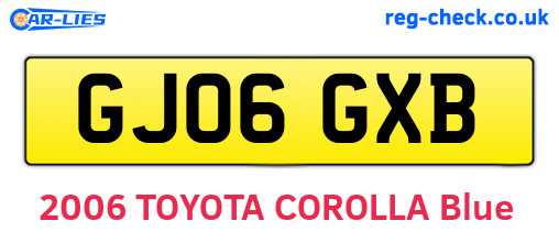 GJ06GXB are the vehicle registration plates.