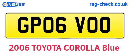 GP06VOO are the vehicle registration plates.