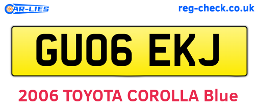 GU06EKJ are the vehicle registration plates.