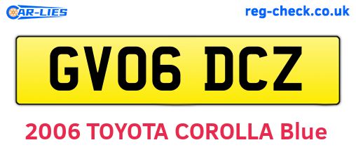 GV06DCZ are the vehicle registration plates.