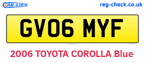 GV06MYF are the vehicle registration plates.