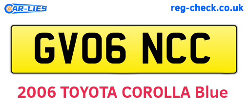 GV06NCC are the vehicle registration plates.