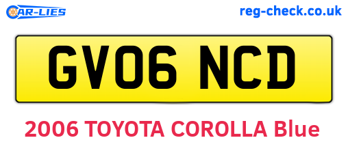 GV06NCD are the vehicle registration plates.