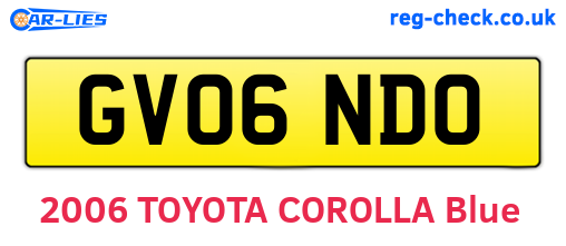 GV06NDO are the vehicle registration plates.