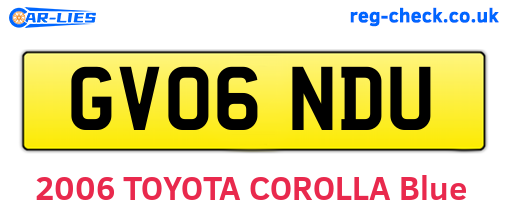 GV06NDU are the vehicle registration plates.