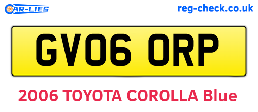 GV06ORP are the vehicle registration plates.