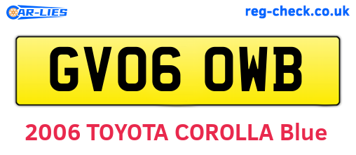 GV06OWB are the vehicle registration plates.
