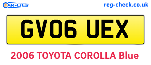 GV06UEX are the vehicle registration plates.