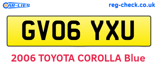 GV06YXU are the vehicle registration plates.