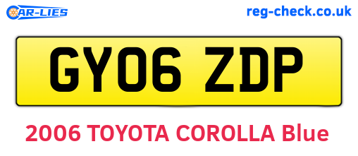GY06ZDP are the vehicle registration plates.